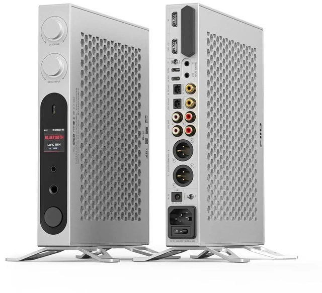 Main image of K19 Dual ES9039SPRO Desktop DAC HiFi Audio DSD512, 31-Band PEQ, XMOS XU-316 for HDMI/Coaxial/Optical Audio Decoder (Silver)