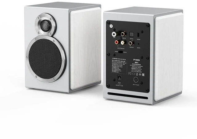 Main image of SA1 High-Fidelity Desktop Speaker. 31-Band PEQ, LDAC Bluetooth,20W2+5W2 Output, Phono Preamp, Wood Fiber Woofer, Aluminum-Magnesium Tweeter (White)