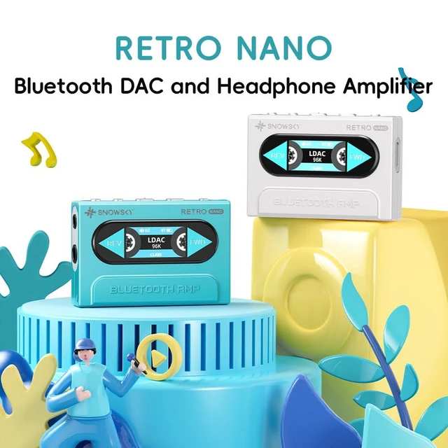 Alt view image 3 of 7 - /Snowsky Retro Nano Bluetooth USB DAC AMP with LDAC, aptX Adaptive, aptX LL (3.5mm Unbalanced & 4.4mm Balanced Output) (White)