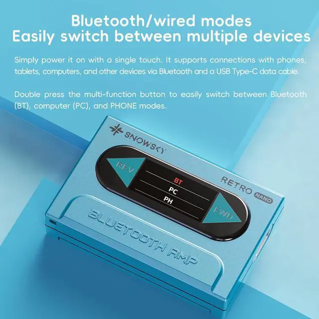 Alt view image 5 of 7 - /Snowsky Retro Nano Bluetooth USB DAC AMP with LDAC, aptX Adaptive, aptX LL (3.5mm Unbalanced & 4.4mm Balanced Output) (White)