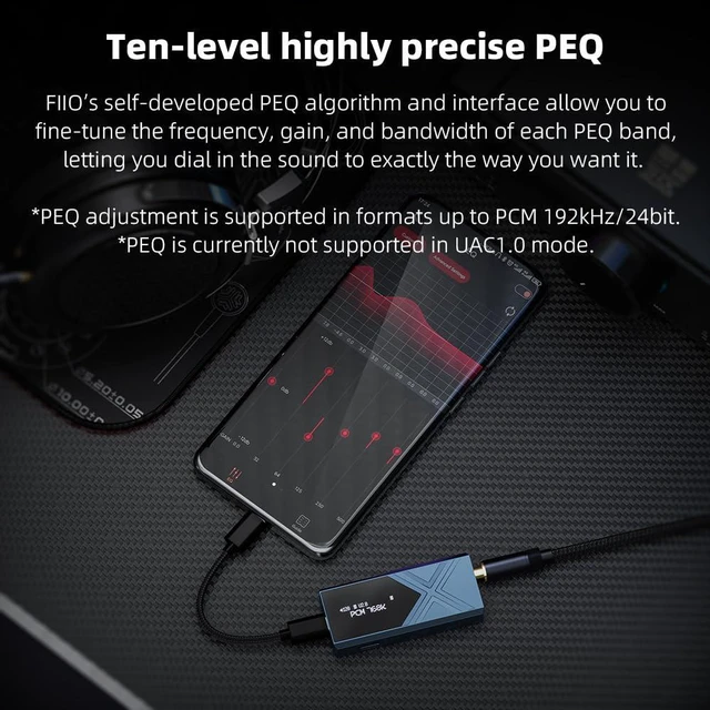 Alt view image 5 of 7 - KA17 Portable USB DAC Audio HiFi Decoder, Dual ES9069Q PCM768 DSD512 3.5/4.4mm Output for Android iOS Mac Win10 (Blue)
