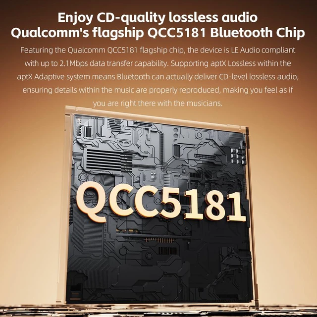 Alt view image 2 of 7 - BR15 R2R High-Resolution Bluetooth 6.0 Audio Receiver with QCC5181, aptX Lossless & LDAC, 24-Bit R2R DAC, USB/Optical/Coaxial Input, RCA/XLR Output, Wireless HiFi Upgrade for Home Audio (Silver)
