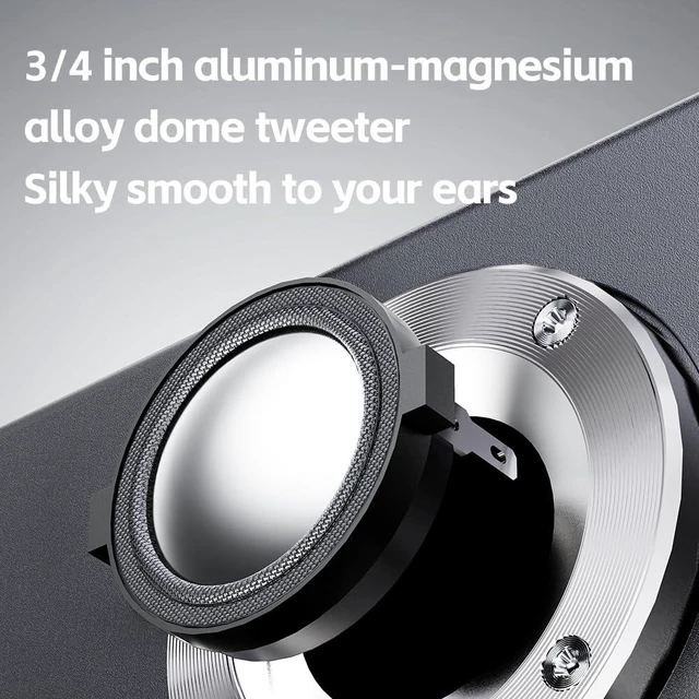 Alt view image 7 of 7 - SA1 High-Fidelity Desktop Speaker. 31-Band PEQ, LDAC Bluetooth,20W2+5W2 Output, Phono Preamp, Wood Fiber Woofer, Aluminum-Magnesium Tweeter (White)