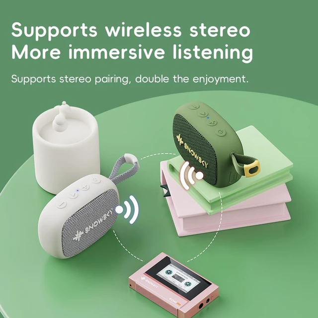 Alt view image 4 of 7 - /Snowsky Anywhere Portable Bluetooth Speaker withIPX6 Waterproof, 21H Playtime, Wireless Stereo Pairing, HiFi Sound, Bluetooth 5.4, Bassup for Camping, Hiking, Outdoor,Travel,Home (Olive Green)