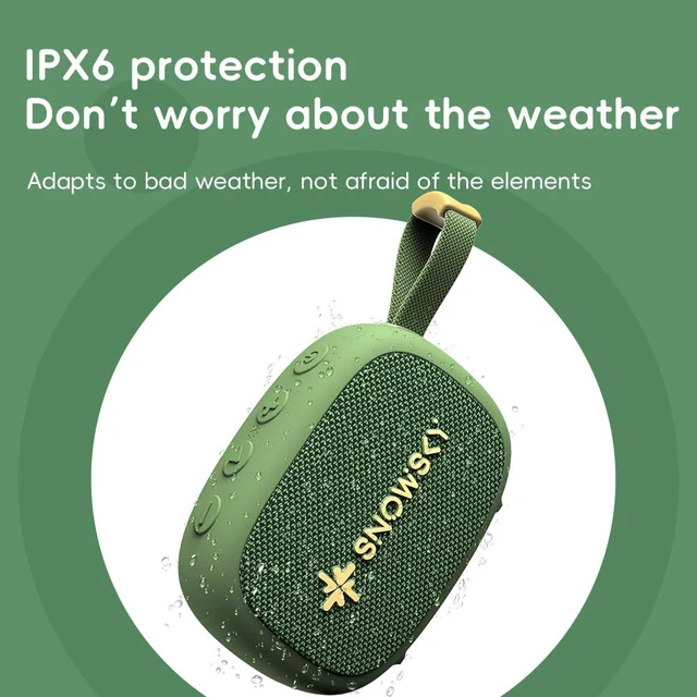 Alt view image 7 of 7 - /Snowsky Anywhere Portable Bluetooth Speaker withIPX6 Waterproof, 21H Playtime, Wireless Stereo Pairing, HiFi Sound, Bluetooth 5.4, Bassup for Camping, Hiking, Outdoor,Travel,Home (Olive Green)