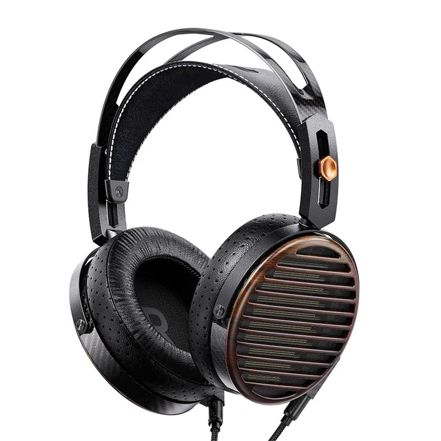 Alt view image 2 of 7 - FT7 Headphones Open-Back Planar 106mm Planar Magnetic Monitor Earphone Gold Diaphragm Carbon Fiber Shell Detachable Cables (Black)