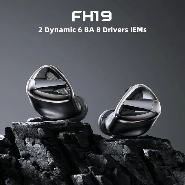 Alt view image 2 of 7 - FH19 HiFi IEM Earphone| 2 Dynamic+ 6 BA Hybrid Driver IEM, Detachable MMCX Headphone Cable for Musician Audiophile