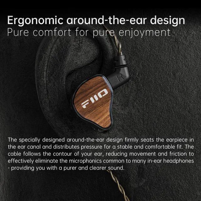 Alt view image 5 of 7 - JH13 Hybrid HiFi IEMs 1DD + 2BA Drivers, Entry-Level Audiophile in-Ear Headphones with Wooden Faceplate & Detachable 0.78mm 2-Pin Cable (Transparent Black)