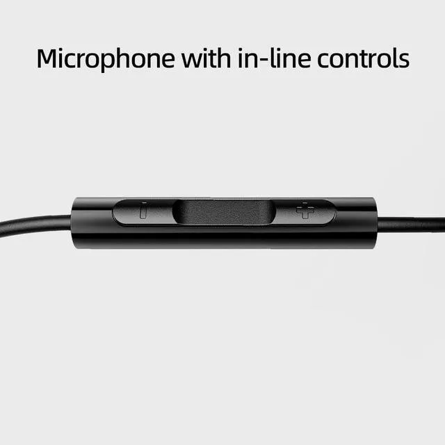 Alt view image 6 of 6 - FF1 3.5mm HiFi Music Wired Bass Earbud 14.2mm Dynamic HD Microphone Earphone for Gaming Meeting Video (Black)