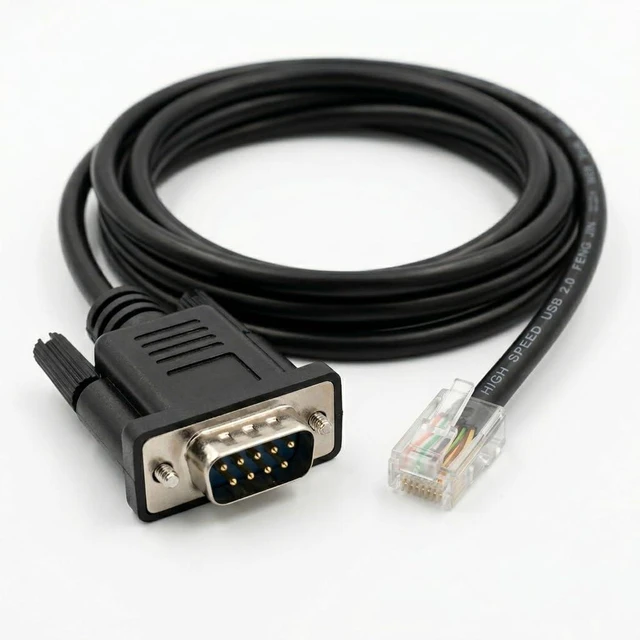 Main image of DB9 Male to RJ11/RJ45 Cable for Siemens S7-200 PLC & Delta Inverter, 1.8m Communication Line (DB9 Male to RJ11)