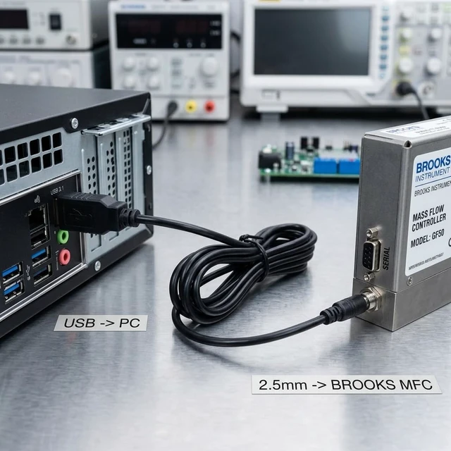 Alt view image 6 of 6 - USB to 2.5mm Audio Jack RS485 Cable 1.8m for Brooks MFC Flow Meter PC Communication