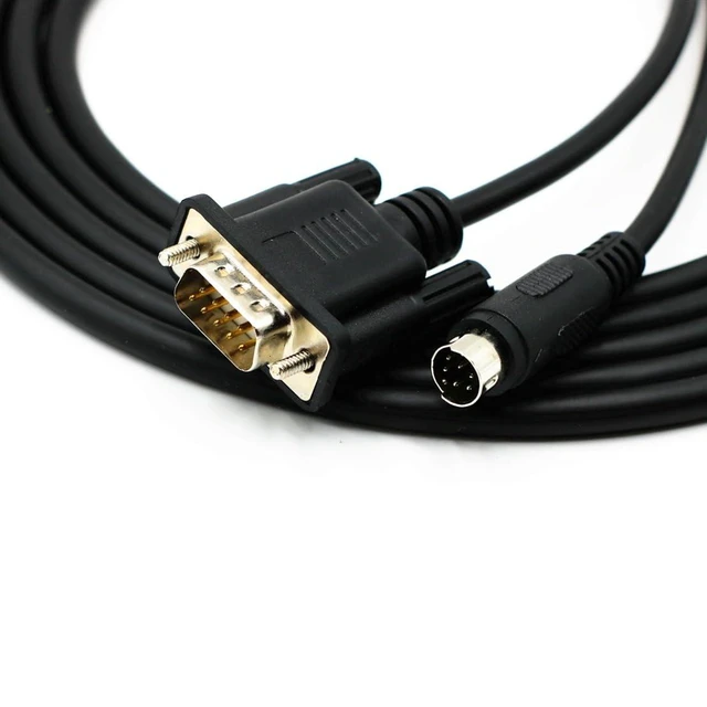 Main image of MD8 8-pin Male to DB9 9-pin Male Cable for Mitsubishi GT11/GT15 Touch Panel with FX3U/FX2N/FX1N Cable GT01-C30R4-8P RS422 Programming Control Cable Data Cable-1.8 Meters