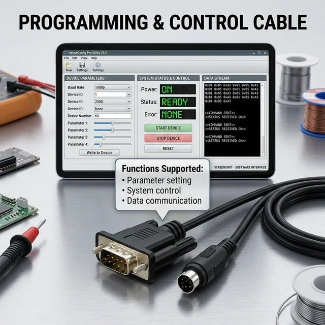 Alt view image 5 of 7 - MD8 8-pin Male to DB9 9-pin Male Cable for Mitsubishi GT11/GT15 Touch Panel with FX3U/FX2N/FX1N Cable GT01-C30R4-8P RS422 Programming Control Cable Data Cable-1.8 Meters