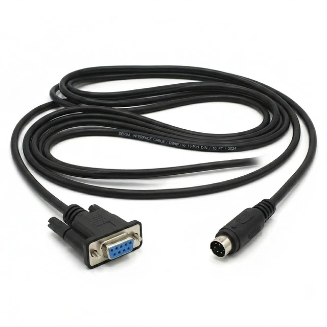 Alt view image 7 of 7 - DB9 to Mini DIN 8 Pin PLC Programming Cable 1.8m, RS232 Serial SC-09 Compatible for Mitsubishi FX Series Controller