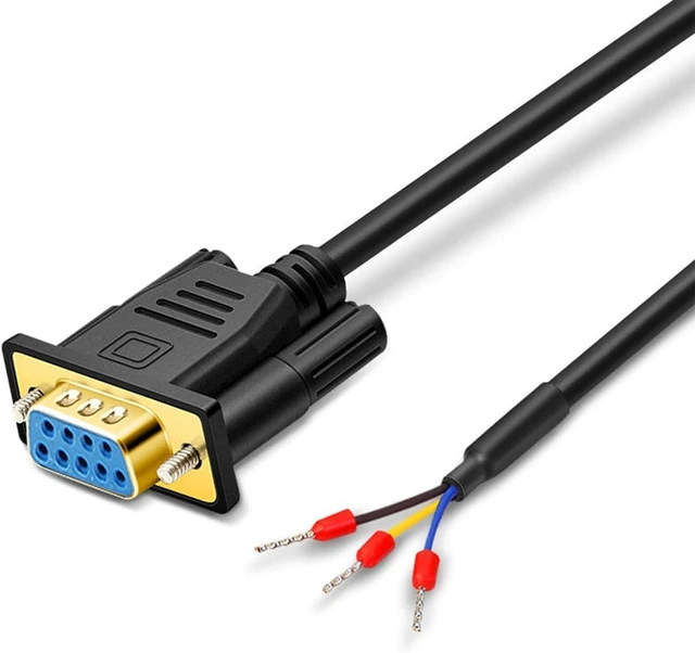Main image of DB9 RS232 Serial Cable, 9-Pin 3-Core Straight-Through for Maximize Signal Integrity in PC & Industrial Use (Gold-Plated - Female, 10 Meter)