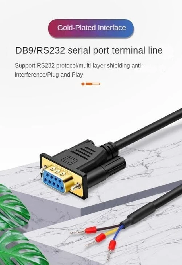 Alt view image 3 of 4 - DB9 RS232 Serial Cable, 9-Pin 3-Core Straight-Through for Maximize Signal Integrity in PC & Industrial Use (Gold-Plated - Female, 10 Meter)