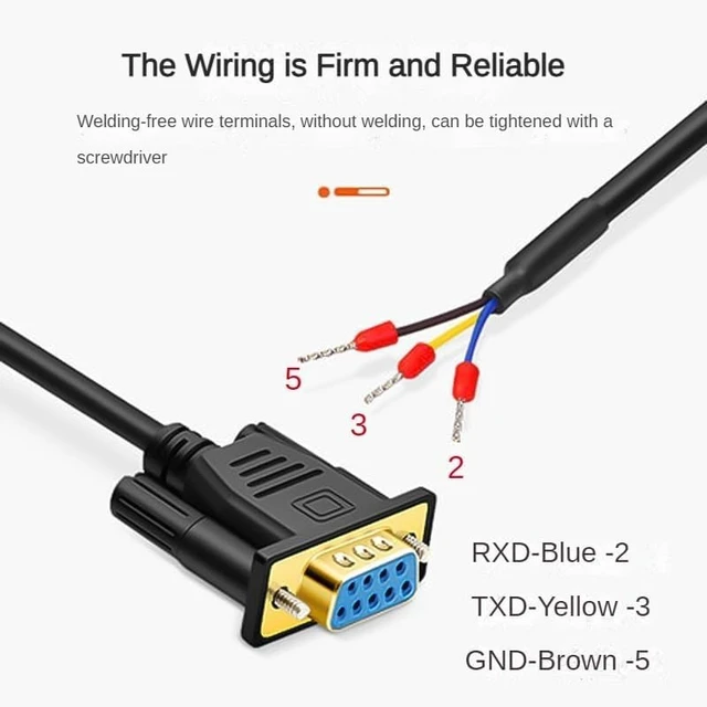 Alt view image 2 of 4 - DB9 RS232 Serial Cable, 9-Pin 3-Core Straight-Through for Maximize Signal Integrity in PC & Industrial Use (Gold-Plated - Female, 10 Meter)