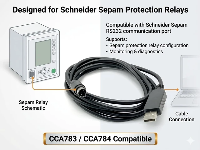 Alt view image 3 of 5 - FT232RL USB to Mini DIN 6-Pin Cable for Schneider Sepam RS232, 1.8M CCA783/CCA784 Compatible Serial Adapter