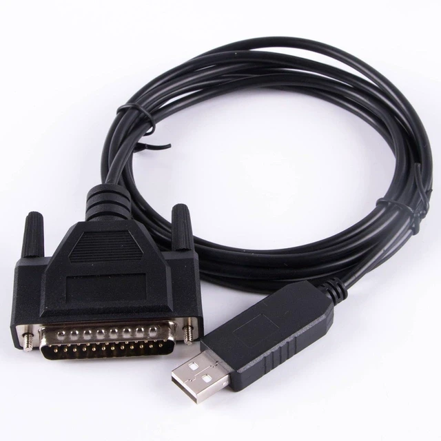 Alt view image 4 of 7 - USB to DB25 Male RS232 Serial Cable, 2m/6ft for CNC Fanuc Machine & PLC Data Communication