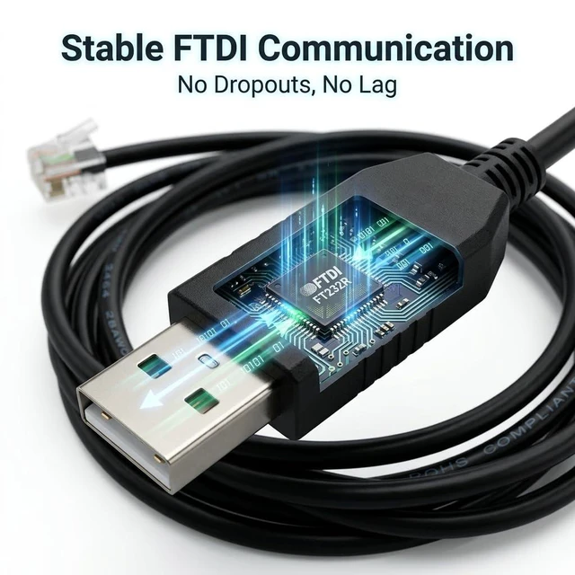Alt view image 2 of 6 - USB to RJ11/RJ12 6P4C Cable for SKYWATCHER SYNSCAN HC Hand Control, 1.8m Telescope Connection Line