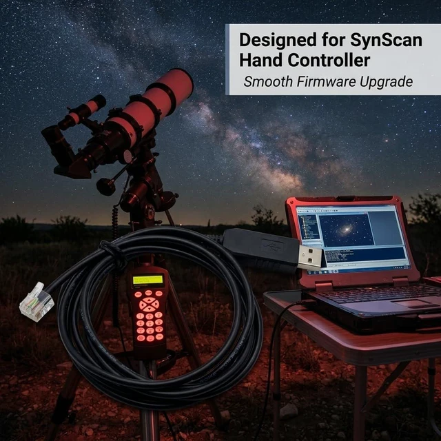 Alt view image 5 of 6 - USB to RJ11/RJ12 6P4C Cable for SKYWATCHER SYNSCAN HC Hand Control, 1.8m Telescope Connection Line