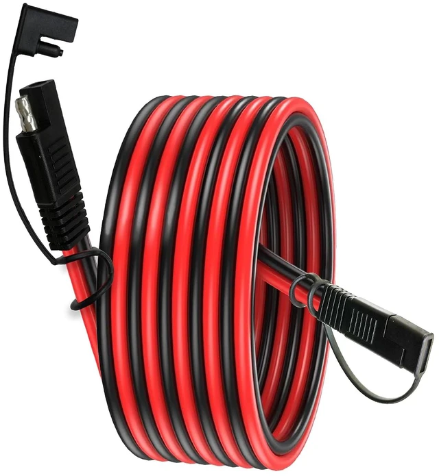 Main image of 3/6/12/25/50FT SAE to SAE Extension Cable 10AWG,SAE Adapter Cable,SAE Ports Wire for Solar Panel Battery Automotive RV Camp Trailer Tractor (10AWG 12FT)