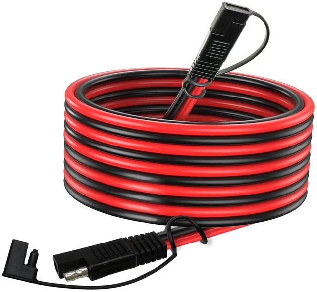 Main image of 25 Feet SAE to SAE Extension Cable 12AWG,12 Gauge SAE Adapter Cable,SAE Ports Wire for Solar Panel Battery Automotive RV Camp Trailer Tractor
