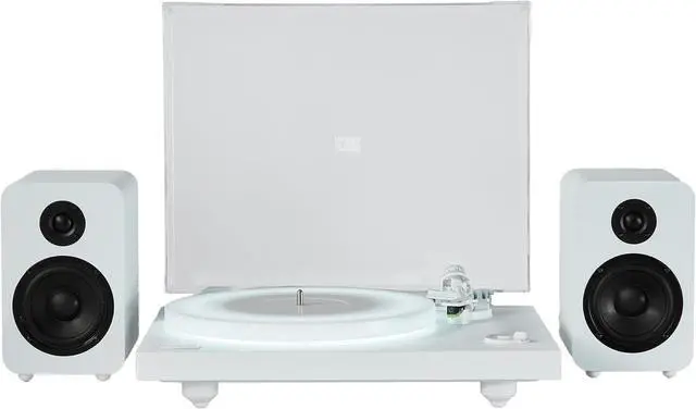 Main image of Polaris II Bluetooth Turntable System | All-White Modular Design with LED-Illuminated Platter, Rocket Magnet Cartridge, Bluetooth Output & 40 W Bookshelf Speakers
