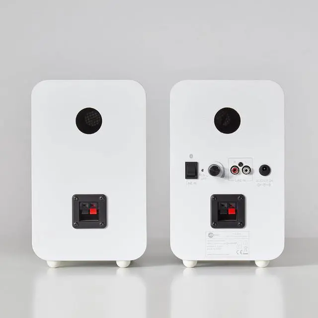 Alt view image 3 of 7 - Polaris II Bluetooth Turntable System | All-White Modular Design with LED-Illuminated Platter, Rocket Magnet Cartridge, Bluetooth Output & 40 W Bookshelf Speakers