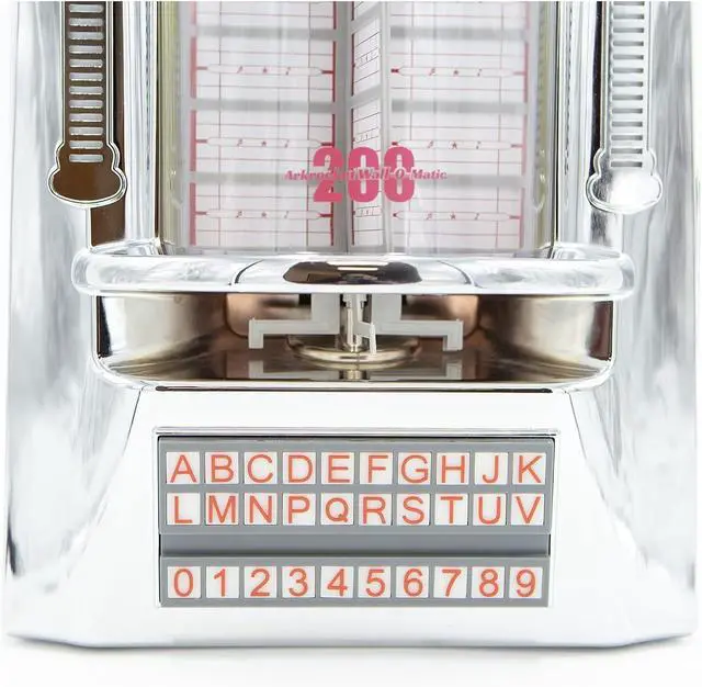 Alt view image 4 of 7 - 200 Wall-O-Matic Table Jukebox Wallbox Wireless Bluetooth Speaker FM Radio SD USB Retro American Diner Style Tabletop