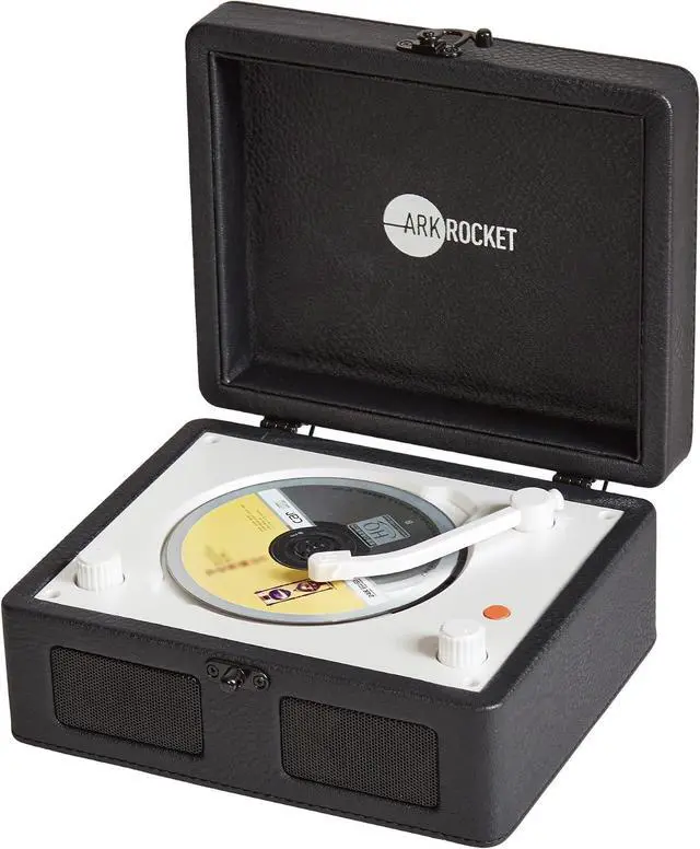 Alt view image 2 of 7 - Portable CD Player & Bluetooth Speaker - Retro Rechargeable Mini CD Player with FM Radio USB AUX-in & Headphone Jack Compact Personal Music Player for Home Kids Gift (Black)
