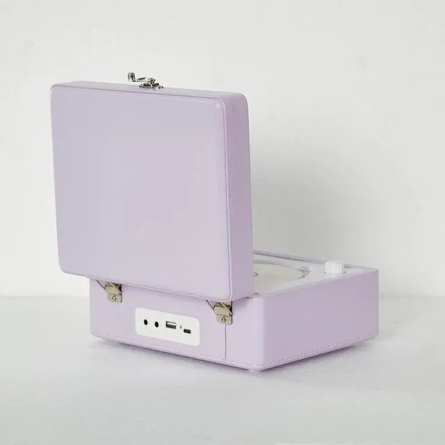 Alt view image 4 of 7 - Portable CD Player & Bluetooth Speaker - Retro Rechargeable Mini CD Player with FM Radio USB AUX-in & Headphone Jack Compact Personal Music Player for Home Kids Gift (Lavender)