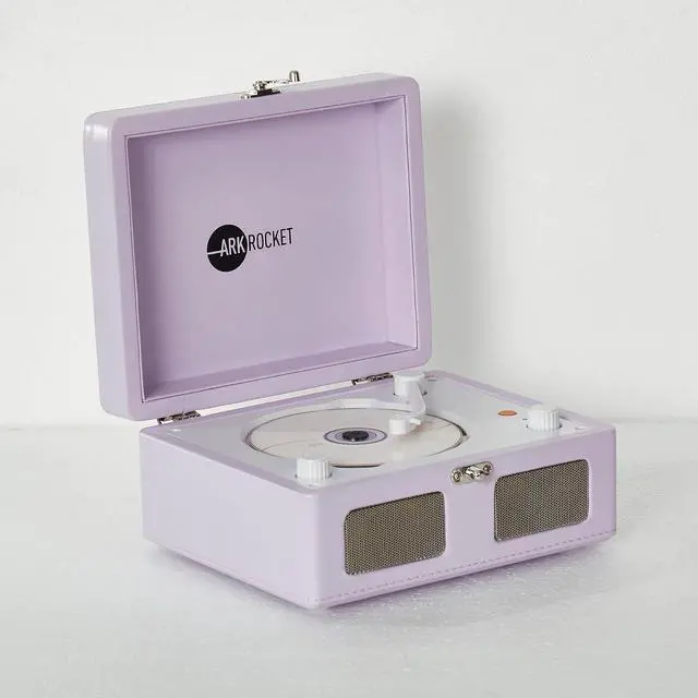 Alt view image 6 of 7 - Portable CD Player & Bluetooth Speaker - Retro Rechargeable Mini CD Player with FM Radio USB AUX-in & Headphone Jack Compact Personal Music Player for Home Kids Gift (Lavender)
