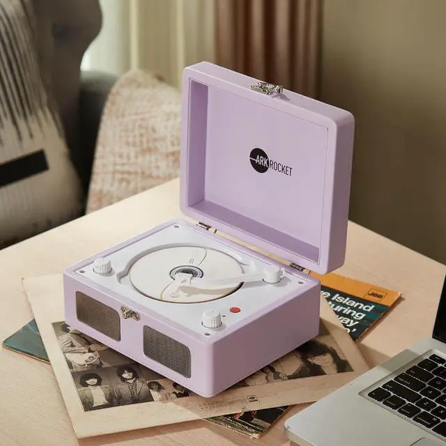 Alt view image 5 of 7 - Portable CD Player & Bluetooth Speaker - Retro Rechargeable Mini CD Player with FM Radio USB AUX-in & Headphone Jack Compact Personal Music Player for Home Kids Gift (Lavender)