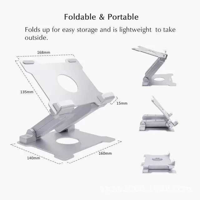 Main image of T27 Portable Folding Aluminum Tablet Stand, Universal Adjustable iPad & Tablet Holder for 6-13 Inch Devices, Lightweight Travel Desktop Stand