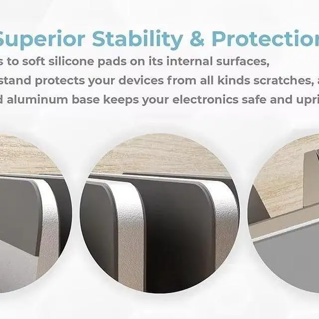 Alt view image 3 of 7 - N17-5 Adjustable Width Vertical Laptop Stand, Aluminum Alloy Desktop Notebook Holder Upright Storage