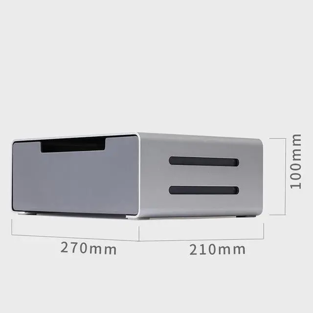 Alt view image 7 of 7 - L26 Aluminum Monitor Stand Riser with Drawer, Adjustable Height Desktop Stand for Monitors & Laptops up to 15.6 Inch, Ergonomic Stand with Storage for Home Office