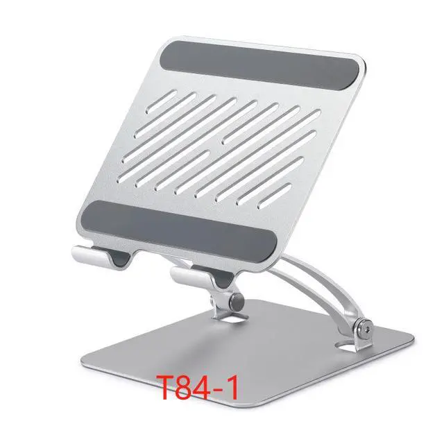 Alt view image 5 of 7 - T84-1 Portable Folding Aluminum Tablet Stand, Gaming Desktop Holder for 4-16.5 Inch Tablets & Phones, Adjustable Angle Game Support Stand, Silver
