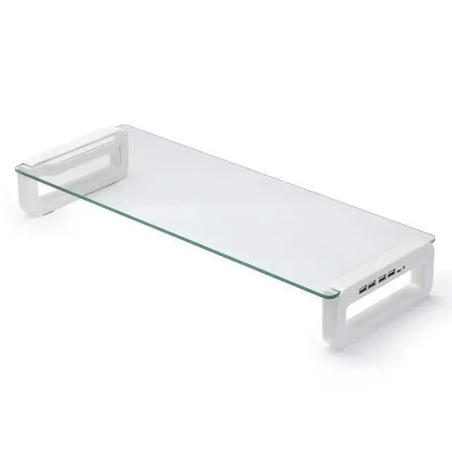 Alt view image 2 of 7 - L2-3 Portable Desktop Monitor Stand Riser, Foldable Monitor Holder with 4-Port USB 3.0 Hub