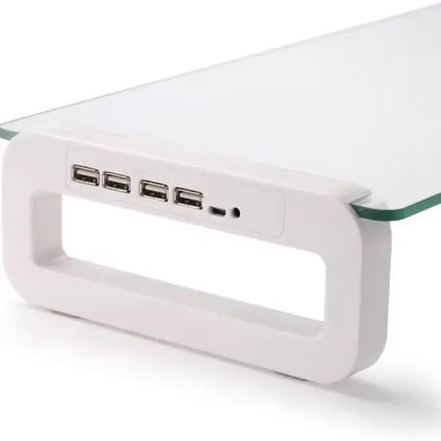 Alt view image 4 of 7 - L2-3 Portable Desktop Monitor Stand Riser, Foldable Monitor Holder with 4-Port USB 3.0 Hub