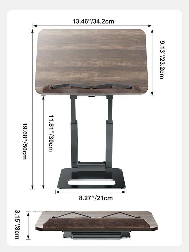 Alt view image 5 of 7 - Kids Wooden Reading Stand, Solid Wood Rotating Book Holder for Children, Adjustable Desktop Book Stand for Picture Books & Textbooks, Toddler Learning Book Riser