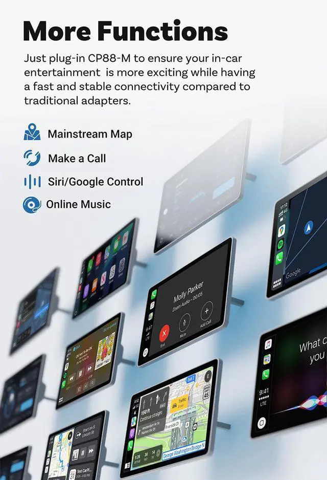 Alt view image 5 of 7 - Wireless CarPlay Adapter Mini Cube Android Auto Car AI Box, Plug and Play Wireless CarPlay Dongle for Factory CarPlay Vehicles, WiFi Auto Connection Car Multimedia Streaming Box