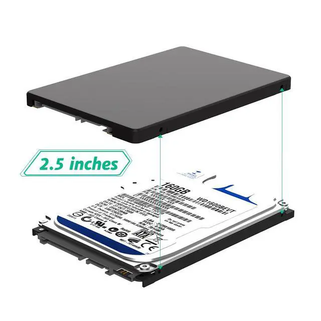 Alt view image 3 of 7 - SATA M.2 SSD to 2.5 Inch SATA3 Adapter Converter with Enclosure, NGFF B Key Solid State Drive Converter Card Plug and Play Compatible with SATA Protocol M.2 SSD for Laptop Desktop PC Upgrade