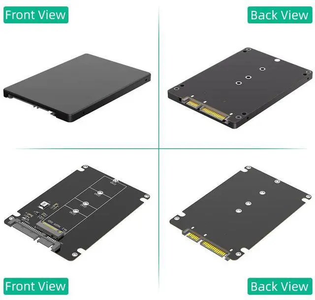 Alt view image 6 of 7 - SATA M.2 SSD to 2.5 Inch SATA3 Adapter Converter with Enclosure, NGFF B Key Solid State Drive Converter Card Plug and Play Compatible with SATA Protocol M.2 SSD for Laptop Desktop PC Upgrade