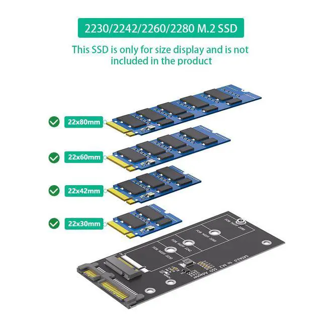 Alt view image 5 of 7 - M.2 to SATA 3.0 adapter card, M2 NGFF SSD solid-state drive to SATA interface conversion card adapter connector