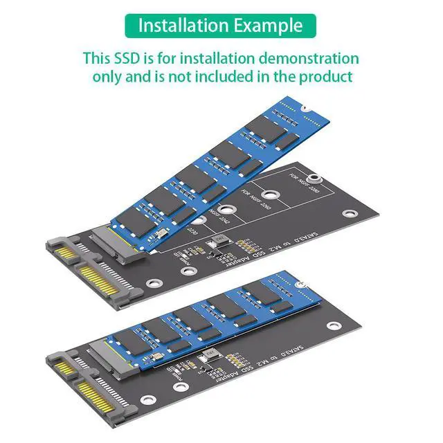 Alt view image 6 of 7 - M.2 to SATA 3.0 adapter card, M2 NGFF SSD solid-state drive to SATA interface conversion card adapter connector