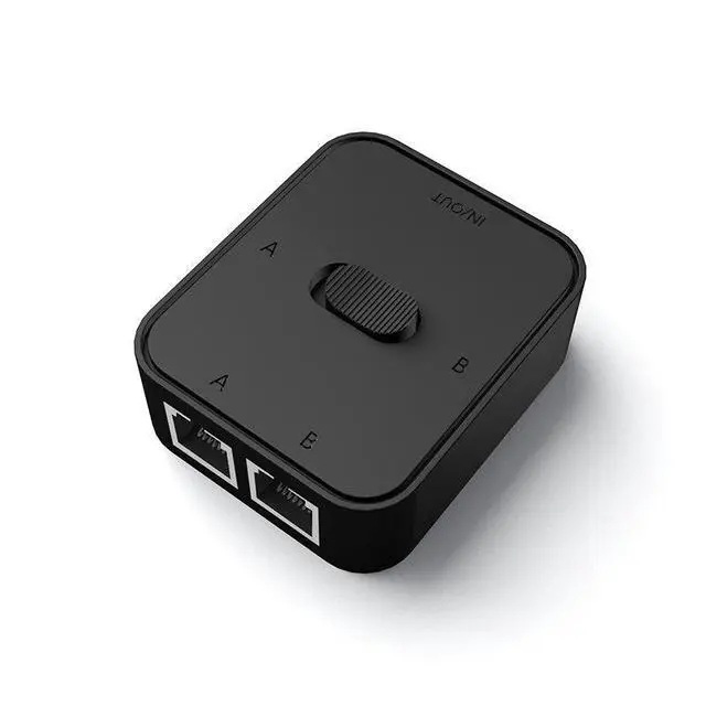 Alt view image 4 of 6 - Gigabit Ethernet Network Switch RJ45 2 Port to 1 Port Manual Selector Box, Unpowered Network Sharing Switch Internal External Network Toggle Button Compatible with Cat5e Cat6 Cat7 Ethernet Cable