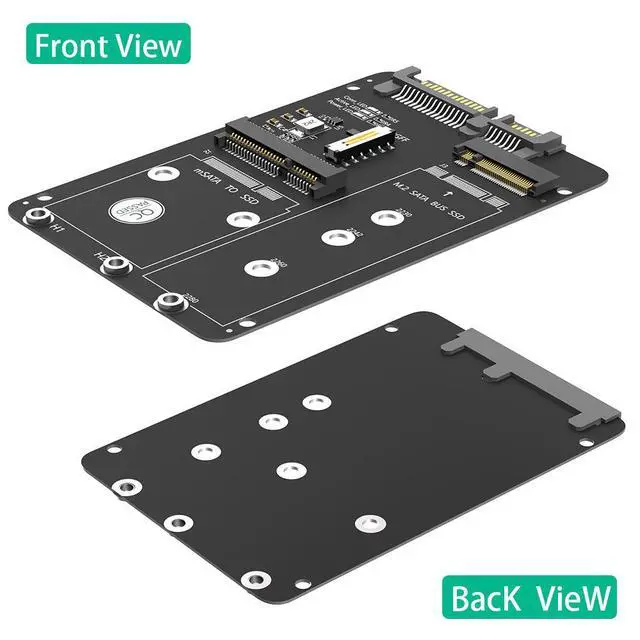 Alt view image 2 of 4 - M.2 NGFF/MSATA to SATA3 One-Stop Dual-Function SSD Solid State Drive 2.5-inch Hard Drive Adapter Card