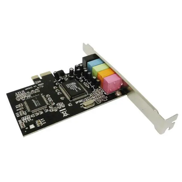 Alt view image 5 of 7 - PCIe Sound Card 5.1 Surround Internal Desktop PC Audio Card, PCI Express 8738 Chipset 6 Channel Stereo Sound Card with Color Coded Ports for Gaming Music Movies Windows 10 Compatible