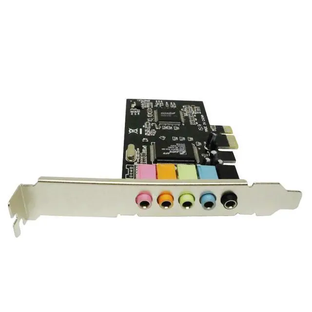Alt view image 4 of 7 - PCIe Sound Card 5.1 Surround Internal Desktop PC Audio Card, PCI Express 8738 Chipset 6 Channel Stereo Sound Card with Color Coded Ports for Gaming Music Movies Windows 10 Compatible